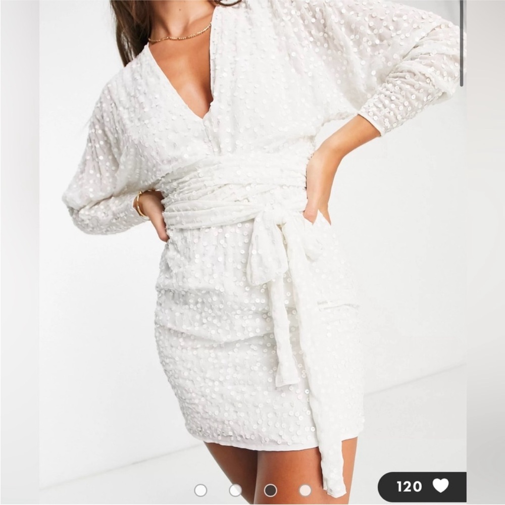 ASOS Sequin wrap mini dress